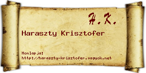 Haraszty Krisztofer névjegykártya